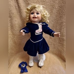 Hamilton Collection "Kelsey" Ice Skater Porcelain Doll, Includes Stand